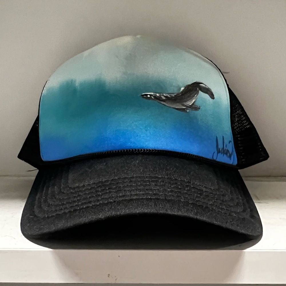 Hand Painted Whale trucker hat from Maui